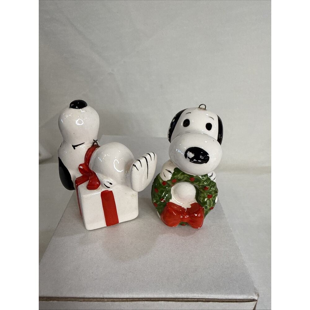 Vintage Peanuts Snoopy Ornaments Ceramic Japan 1966 rare htf